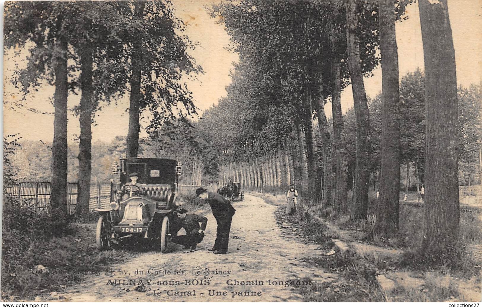 93-AULNAY-SOUS-BOIS- CHEMIN LONGEANT LE CANAL , UNE PANNE - Aulnay Sous Bois