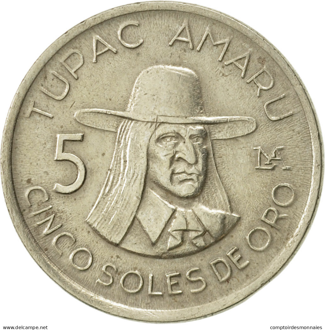 Monnaie, Pérou, 5 Soles, 1977, TTB, Copper-nickel, KM:267 - Pérou