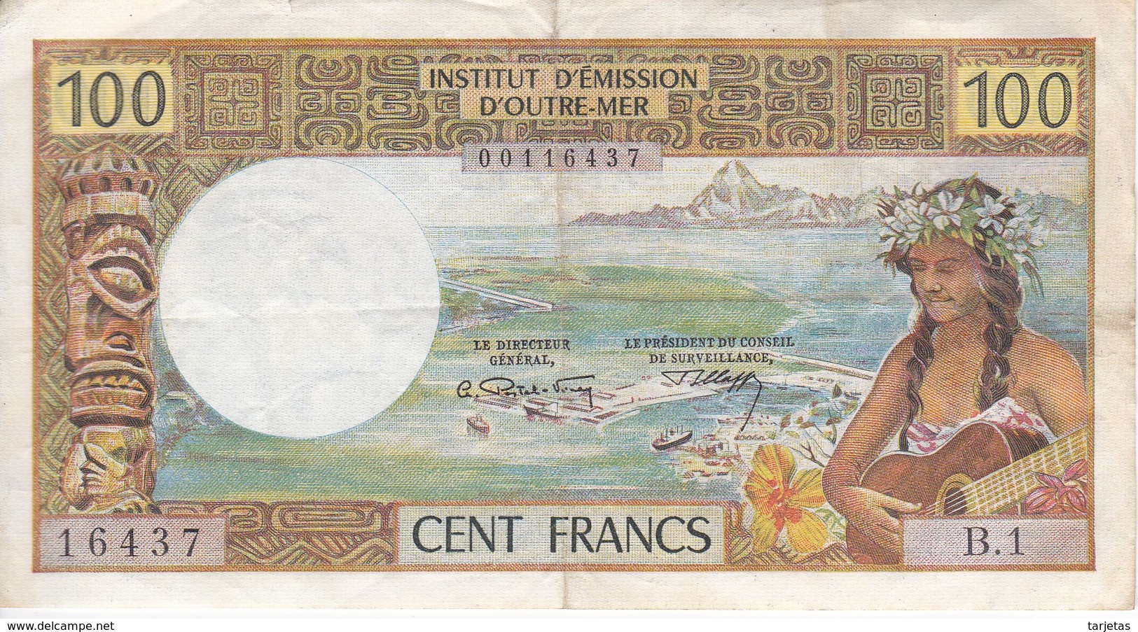 BILLETE DE OUTRE MER DE PAPEETE DE 100 FRANCS  (BANKNOTE) - Papeete (Frans-Polynesië 1914-1985)