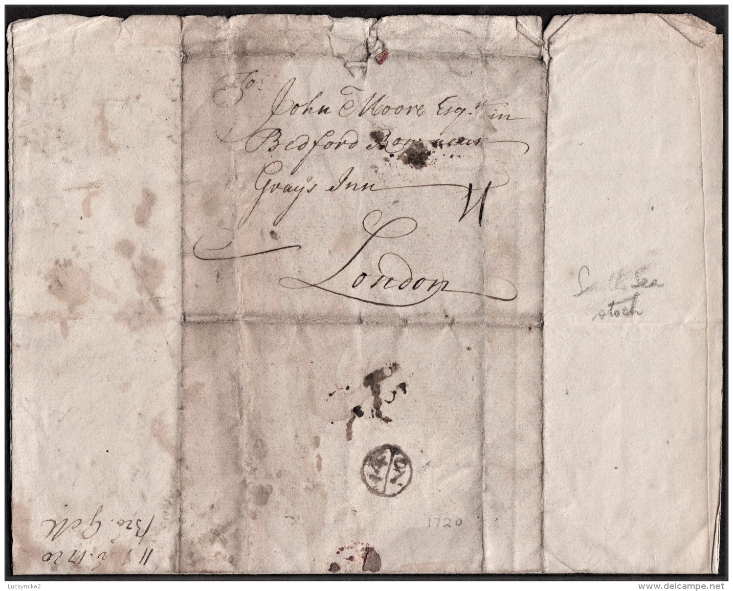 1720 'South Sea Bubble Letter From "George Moore, Appleby" To "John Moore, Grays Inn".   Ref 0368 - Other & Unclassified