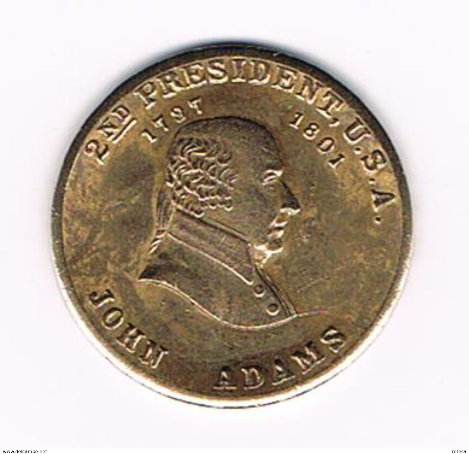 )  PENNING  JOHN  ADAMS  2ND  PRESIDENT  U.S.A. - Monete Allungate (penny Souvenirs)