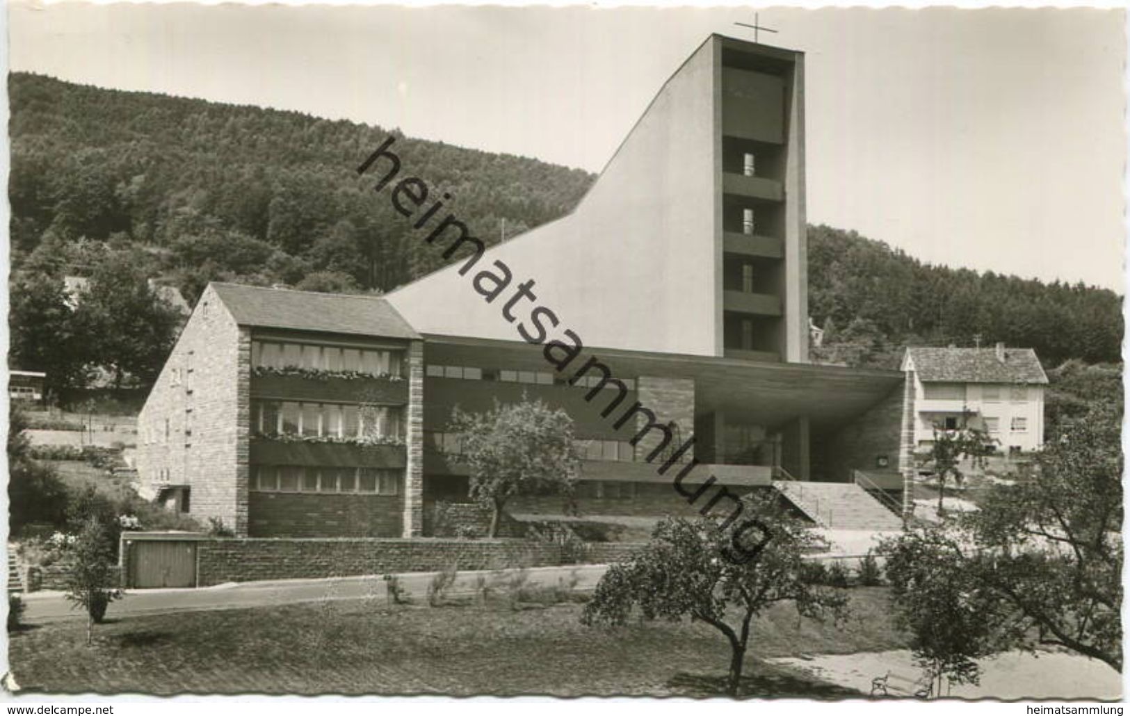 Lohr - Kirche St. Pius - Foto-AK - Verlag Gebr. Metz Tübingen - Lohr