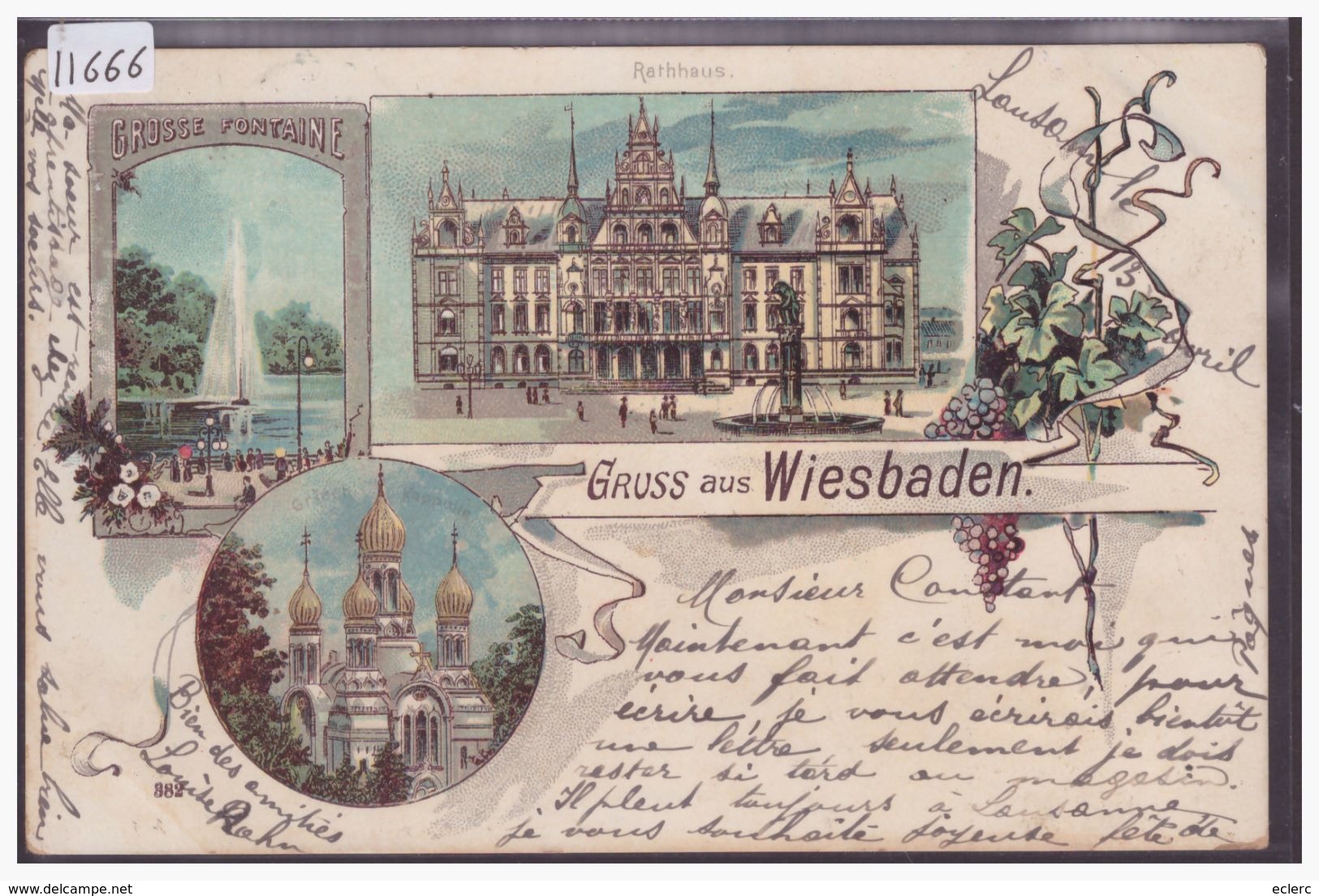 GRUSS AUS WIESBADEN - LITHO - TB - Wiesbaden