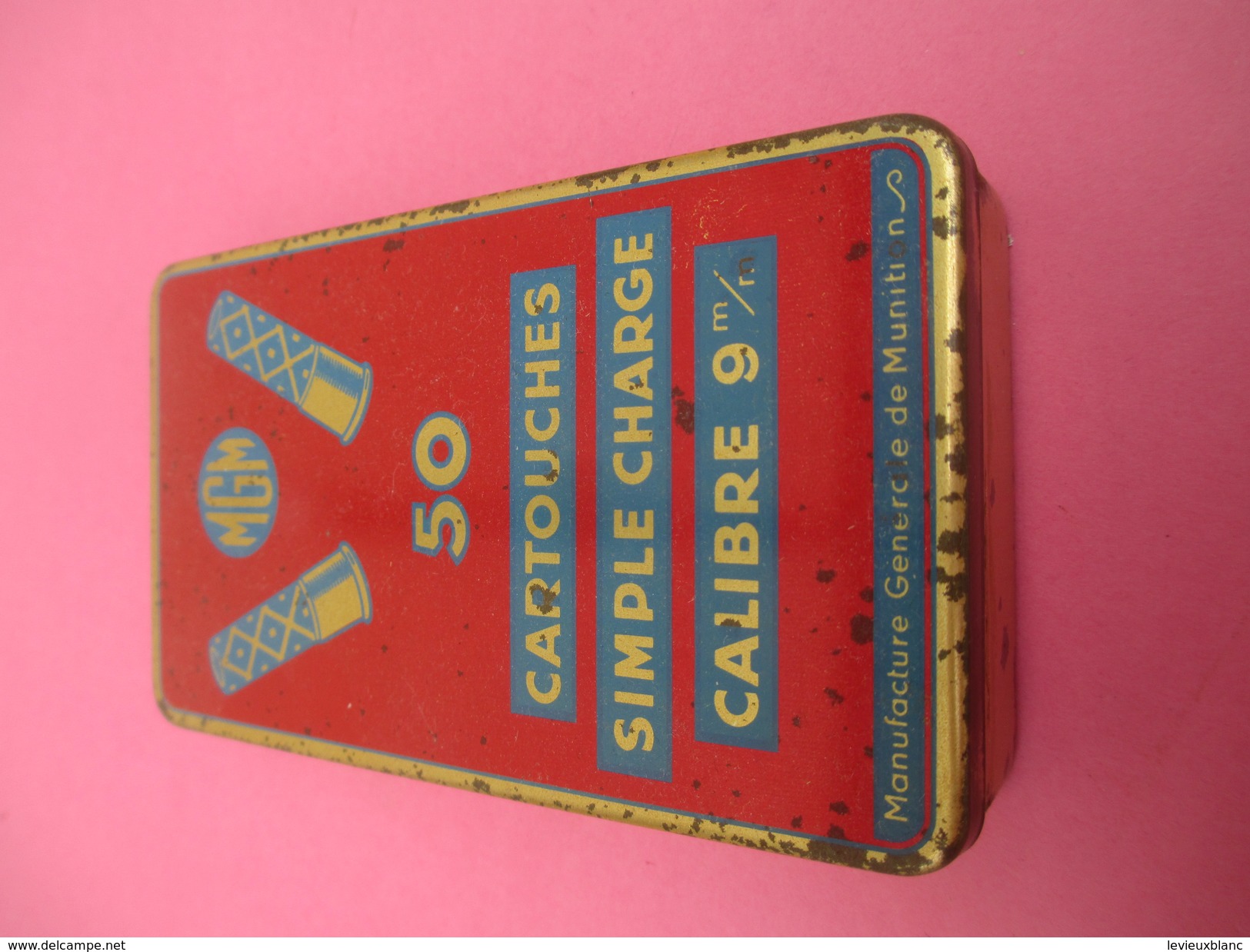 Boite Métallique Ancienne/MGM/Manufacture Gén. Et Munitions/50 Cartouches Simple Charge/Calibre 9 Mm/Vers1950  BFPP124 - Cajas