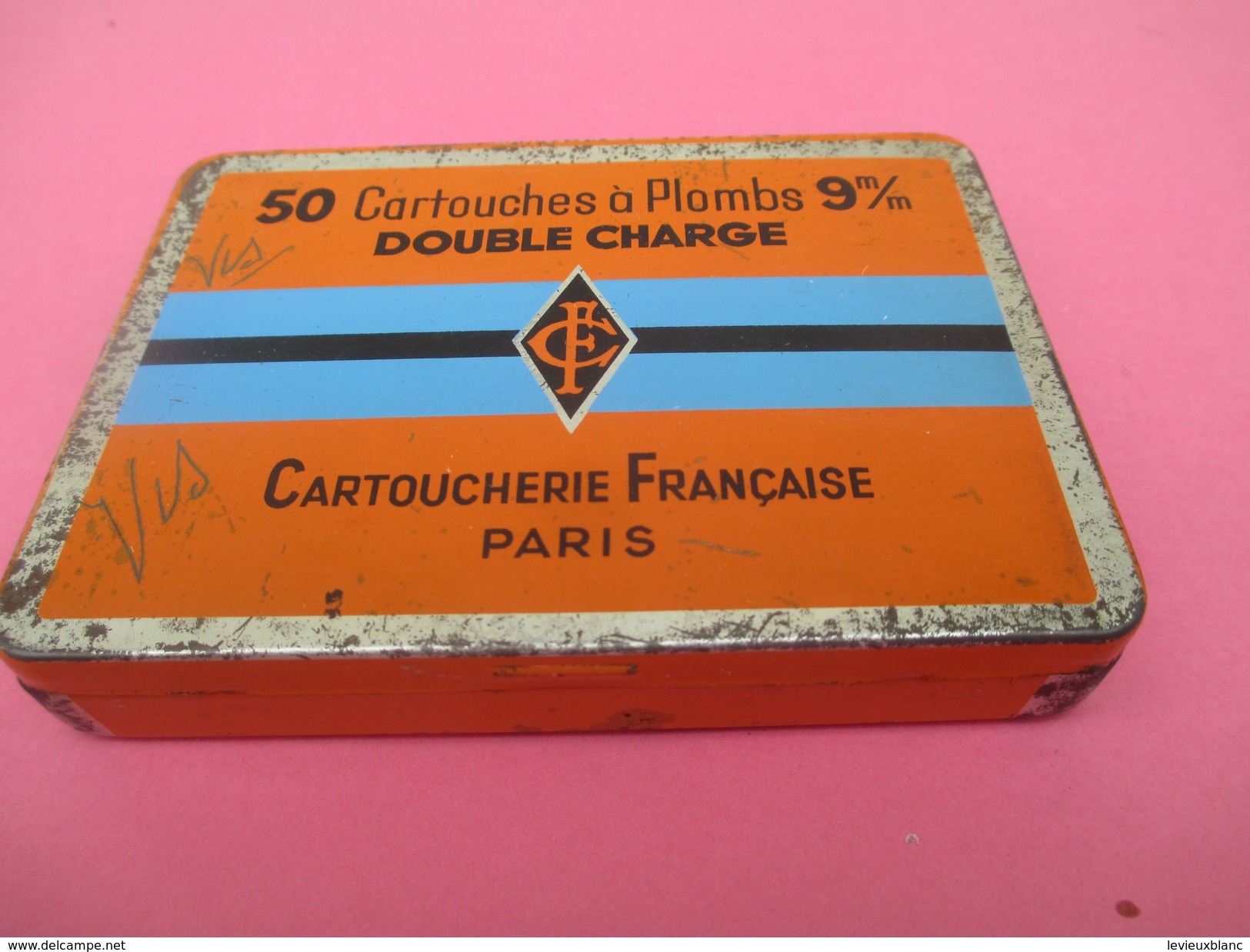 Boite Métallique Ancienne/Cartoucherie Française/CF/50 Cartouches / Double Charge/9 Mm/Paris/Vers1950  BFPP128 - Dozen