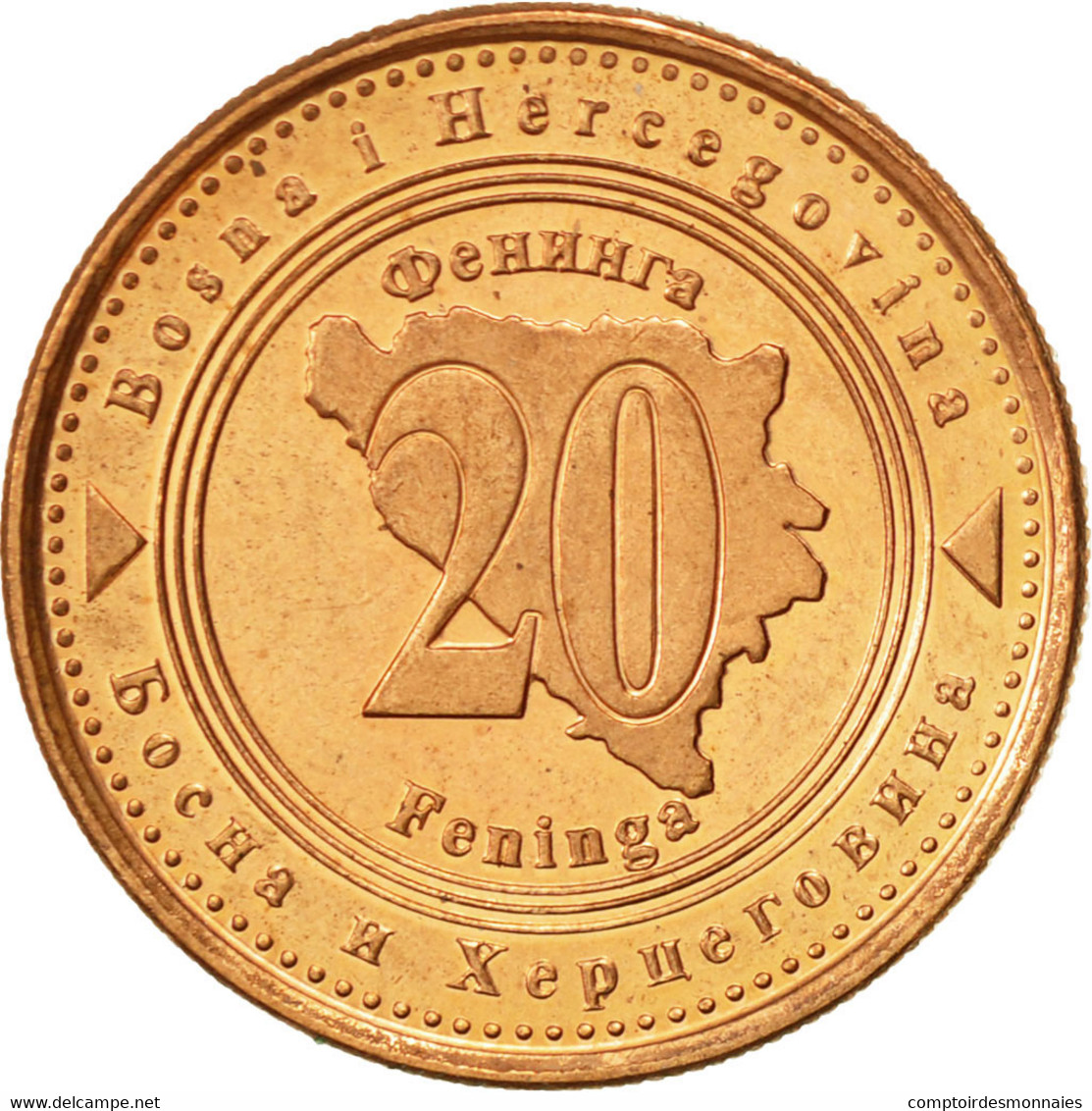 Monnaie, BOSNIA-HERZEGOVINA, 20 Feninga, 1998, British Royal Mint, SUP, Copper - Bosnie-Herzegovine