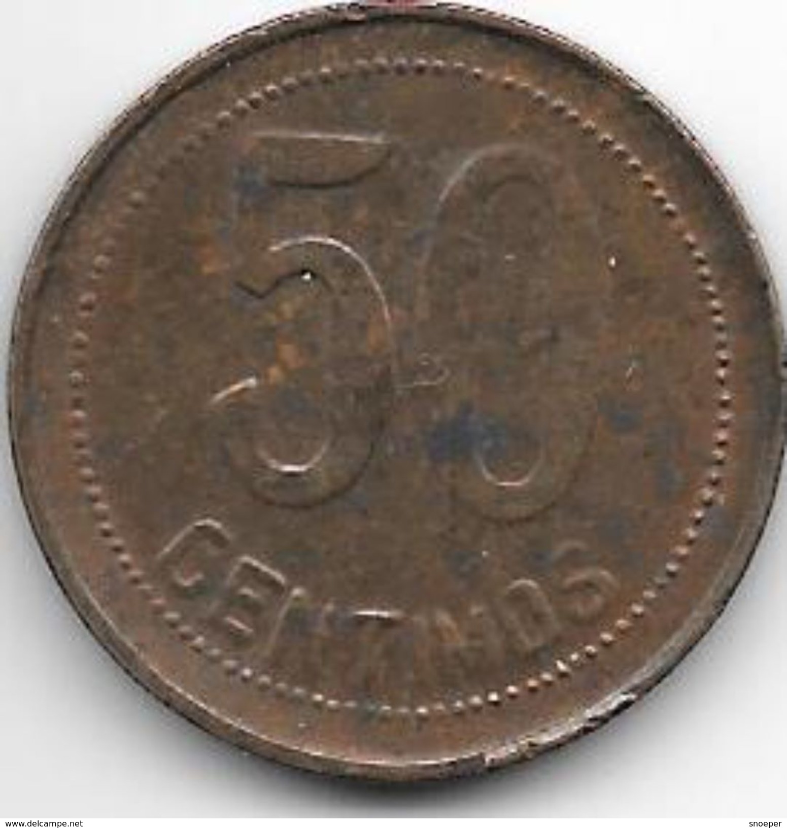 *spain 50 Centavos 1937  Km 754.1  Xf - Other & Unclassified