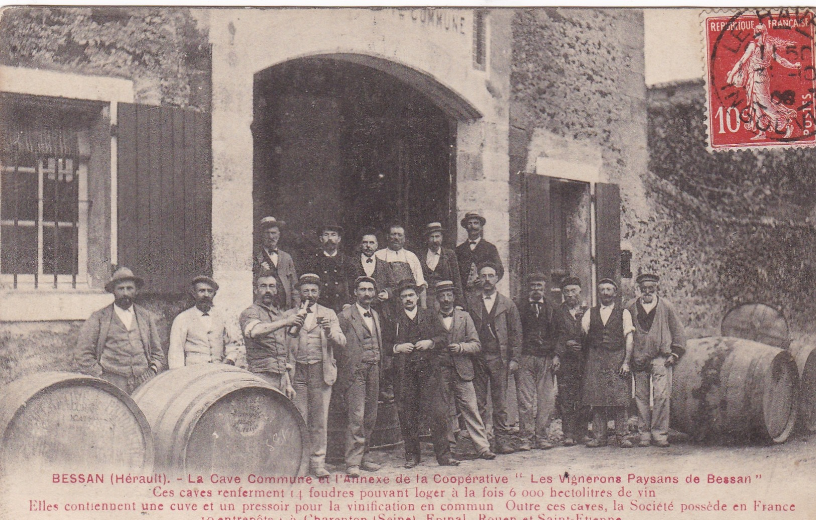 34   BESSAN  :  LA  CAVE COMMUNE Et L' ANNEXE DE LA COOPERATIVE  -  LES  VIGNERONS  PAYSANS  .  (  2  SCANS R° V°  ) . - Autres & Non Classés