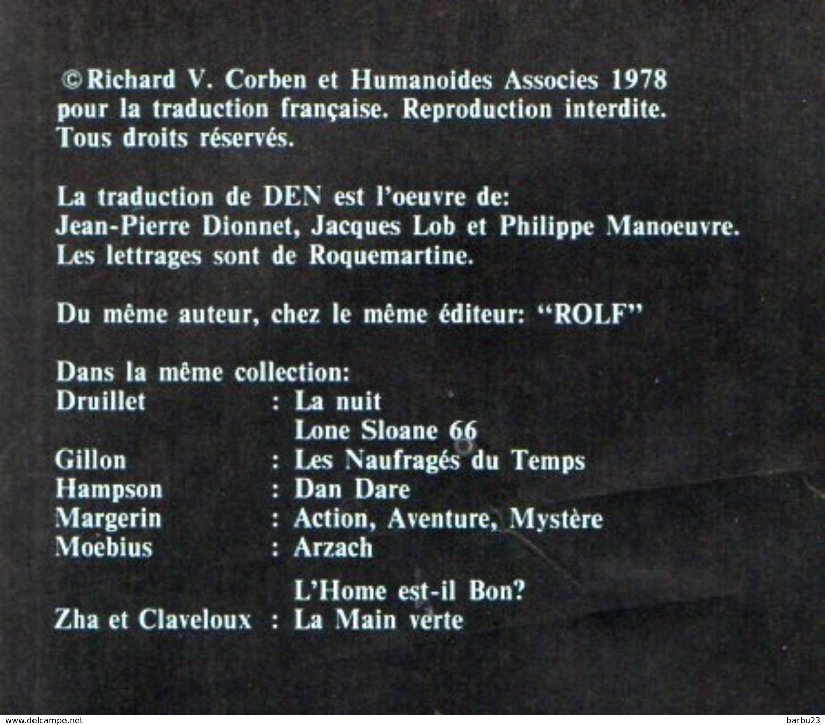 Richard Corben DEN Le Voyage Fantastique à Nullepart  Les Humanoïdes Associés 1978 - Autres & Non Classés