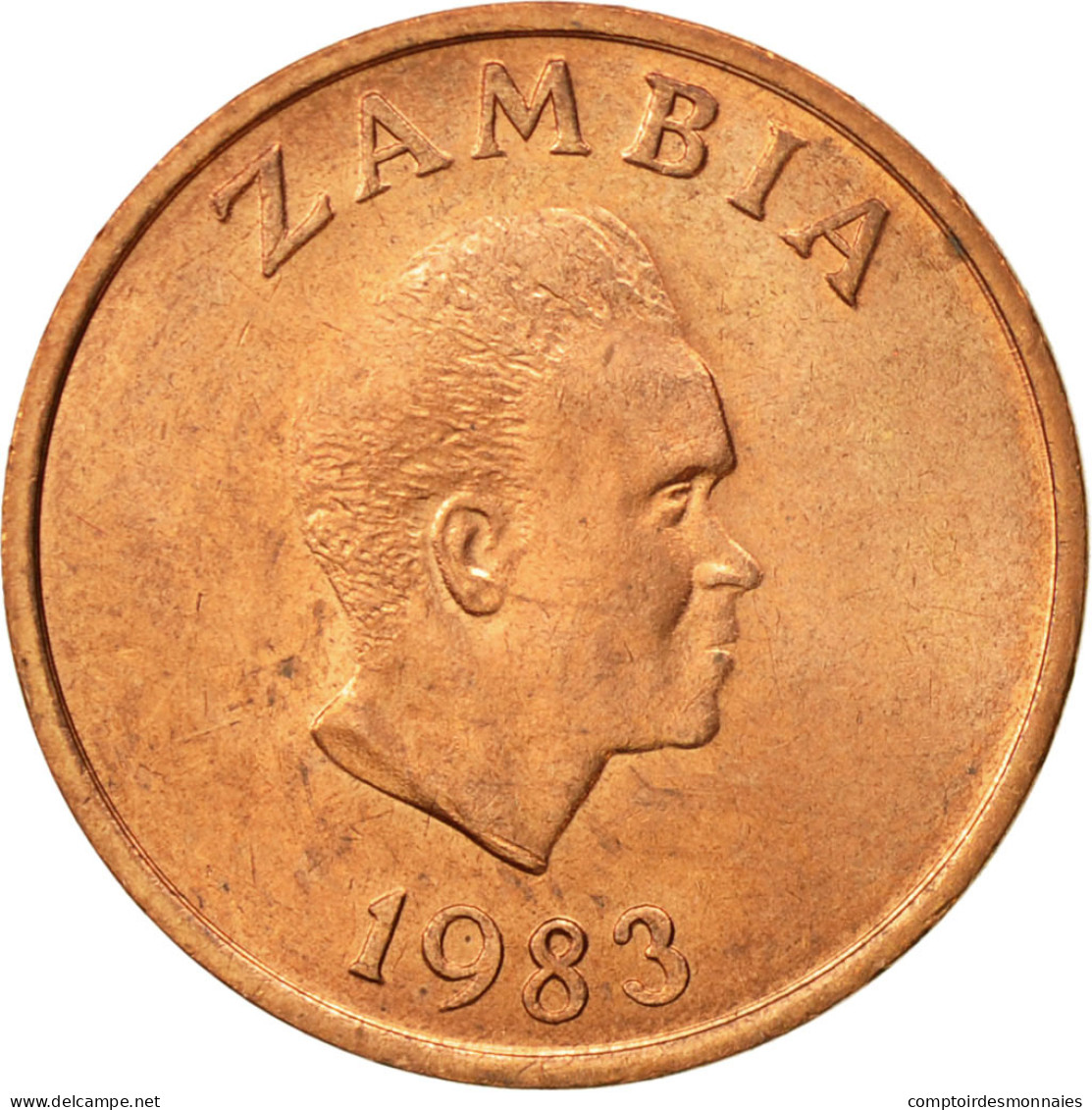 Monnaie, Zambie, Ngwee, 1983, British Royal Mint, TTB+, Copper Clad Steel, KM:9a - Zambie