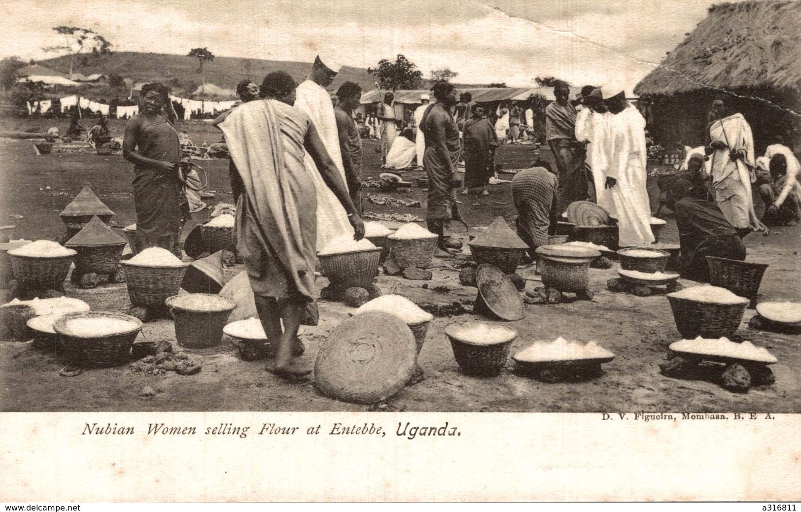 NUBIAN WOMEN SELLING FLOUR AT ENTEBBE UGANDA - Uganda
