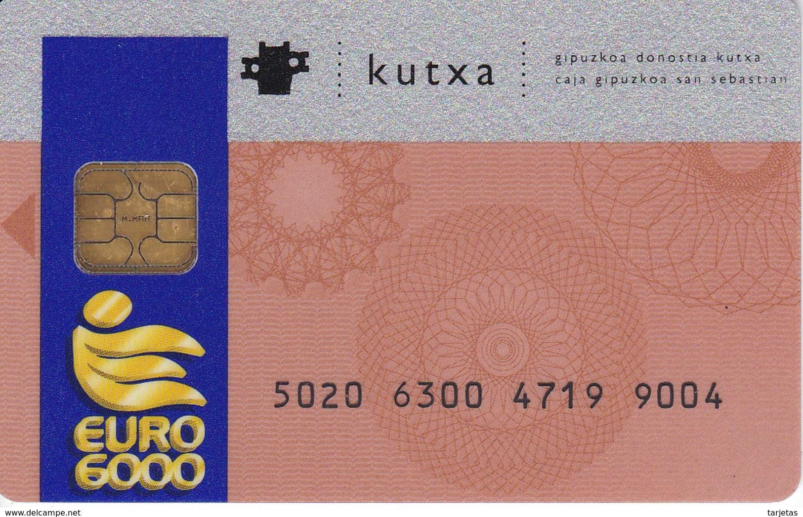 TARJETA DE BANCO DE LA KUTXA EURO 6000  (CREDITCARD-BANK-VISA) CHIP-PUCE - Autres & Non Classés