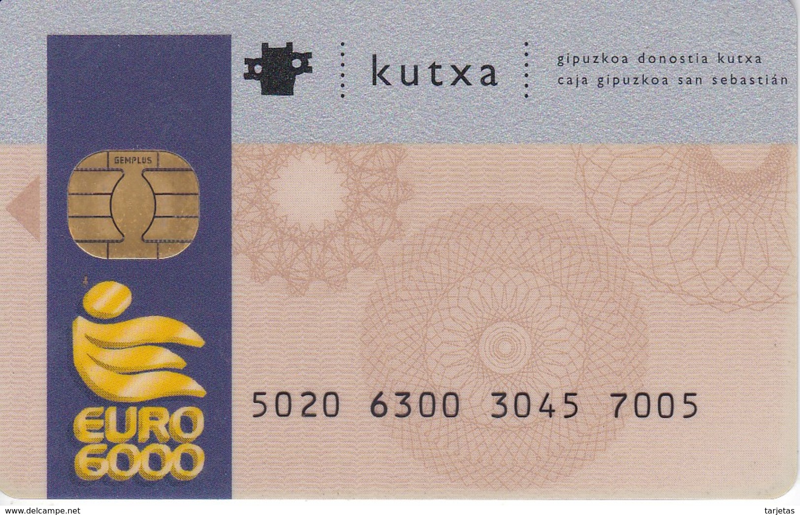 TARJETA DE BANCO DE LA KUTXA EURO 6000  (CREDITCARD-BANK-VISA) CHIP-PUCE - Autres & Non Classés