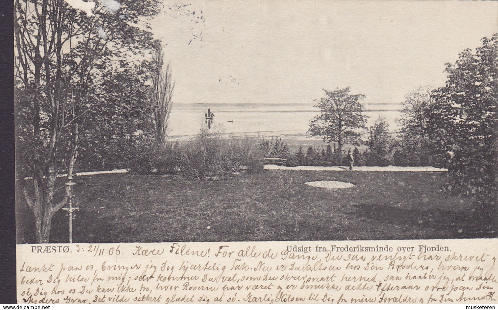 Denmark Præstø Udsigt Fra Frederiksminde Over Fjorden 1906 Peter Alstrup, Kbhvn 1451 (2 Scans) - Denmark