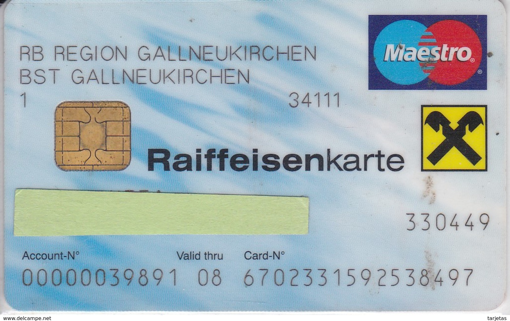 TARJETA DE BANCO DE RAIFFEISENKARTE  (CREDITCARD-BANK-VISA) CHIP-PUCE - Otros & Sin Clasificación