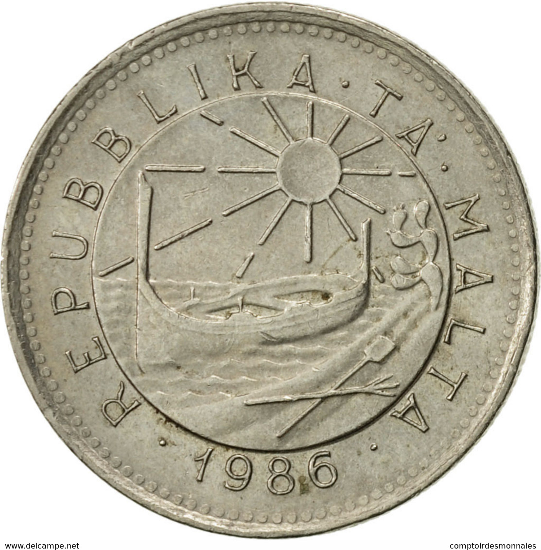 Monnaie, Malte, 5 Cents, 1986, TTB, Copper-nickel, KM:77 - Malta