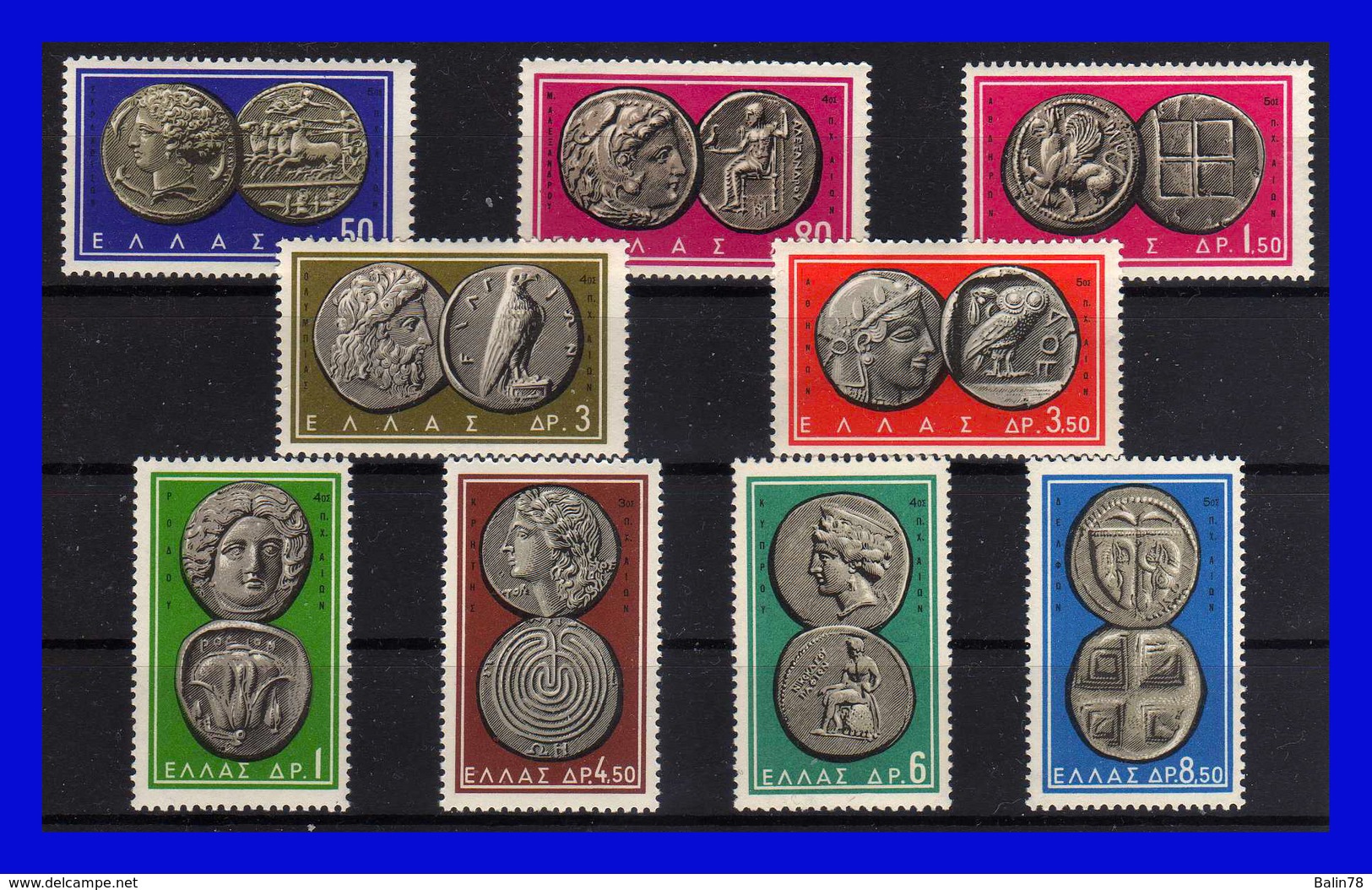 1963 - Grecia - Sc 750-758 - MNH - GR-053 - Unused Stamps