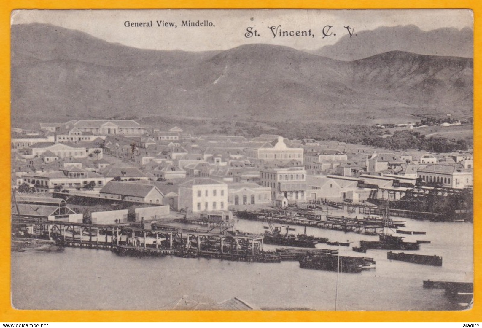 1910 - CP De Sao Vicente, Cabo Verde, Portugal Vers Anvers, Belgique - Cad Arrivée - Contrôle Postal - Cap Vert