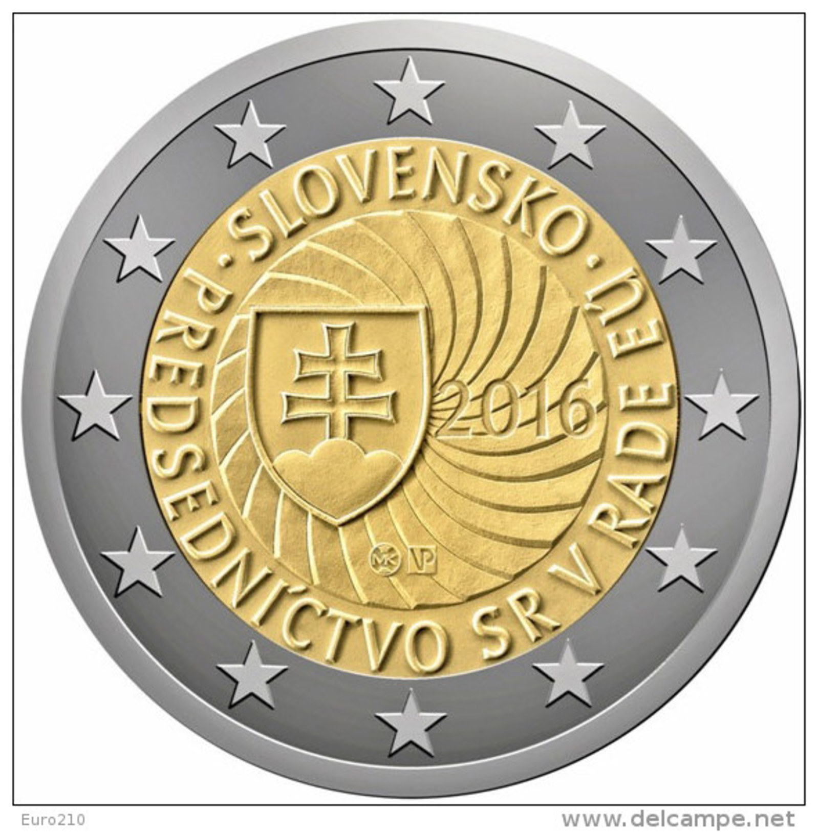 SLOWAKEI 2 Euro 2016 Ratspräsidentschaft - UNC Aus Rolle - Slovakia