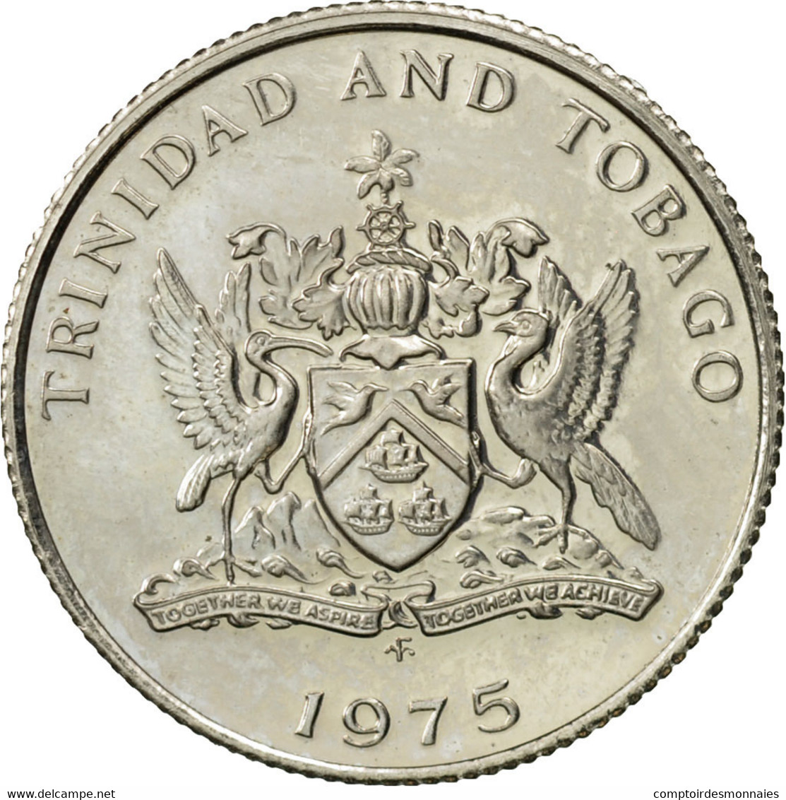 Monnaie, TRINIDAD & TOBAGO, 10 Cents, 1975, Franklin Mint, SUP, Copper-nickel - Trinidad En Tobago