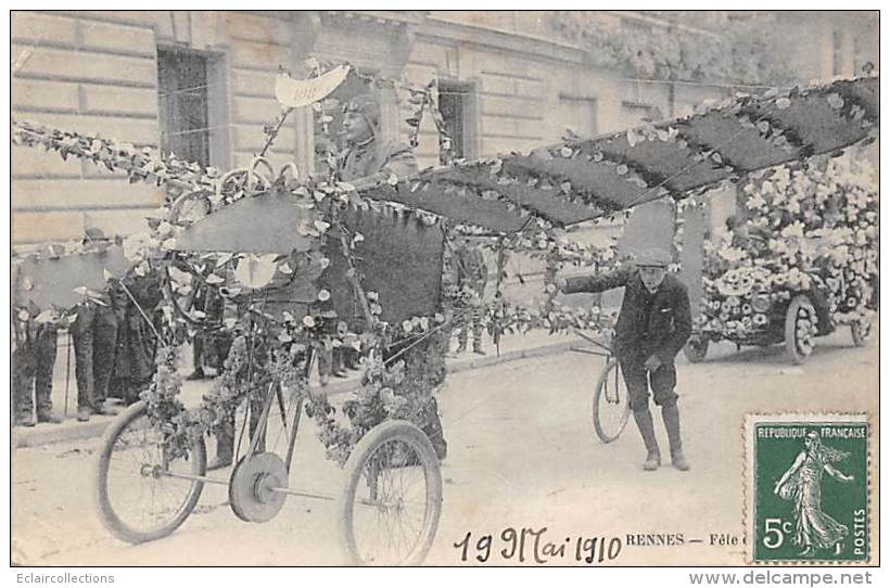 Rennes      35        Fête Des Fleurs  Avion Fleuri       (voir Scan) - Rennes