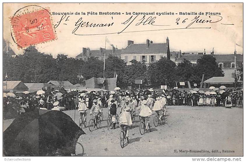 Rennes      35        Fête Des Fleurs          Le Carrousel  Cycliste    (voir Scan) - Rennes