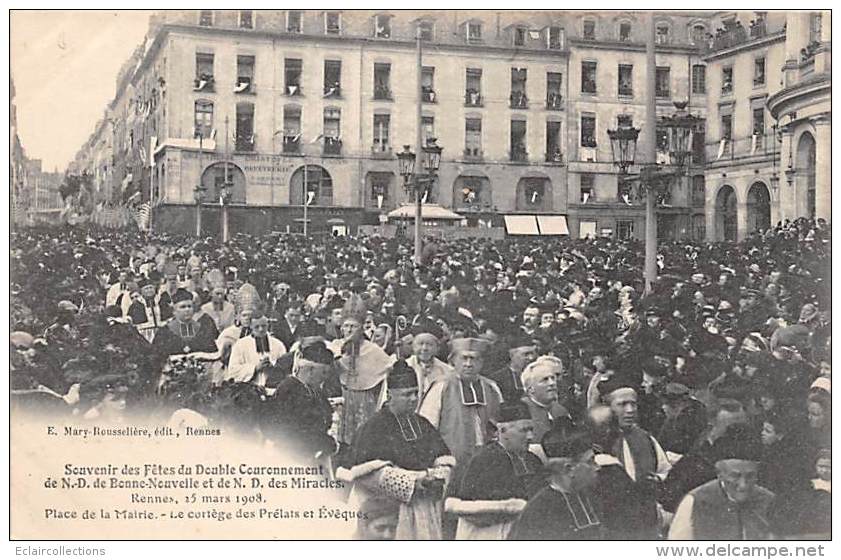 Rennes      35        Fête Du Couronnement Notre Dame Des Miracles. Cortège Des Prélats Et évêques       (voir Scan) - Rennes