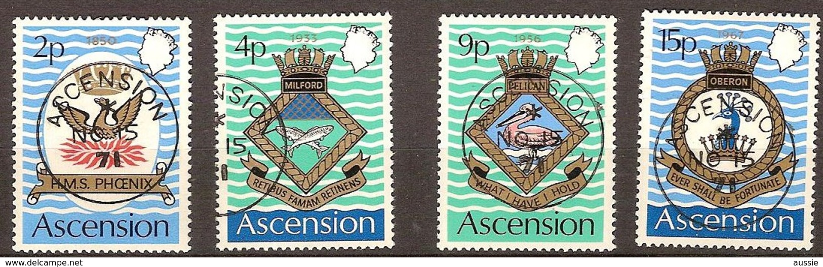 Ascension 1971 Yvertn° 153-156 (°) Used Oblitéré Cote 9 Euro Blasons De La Marine Royale - Ascension (Ile De L')