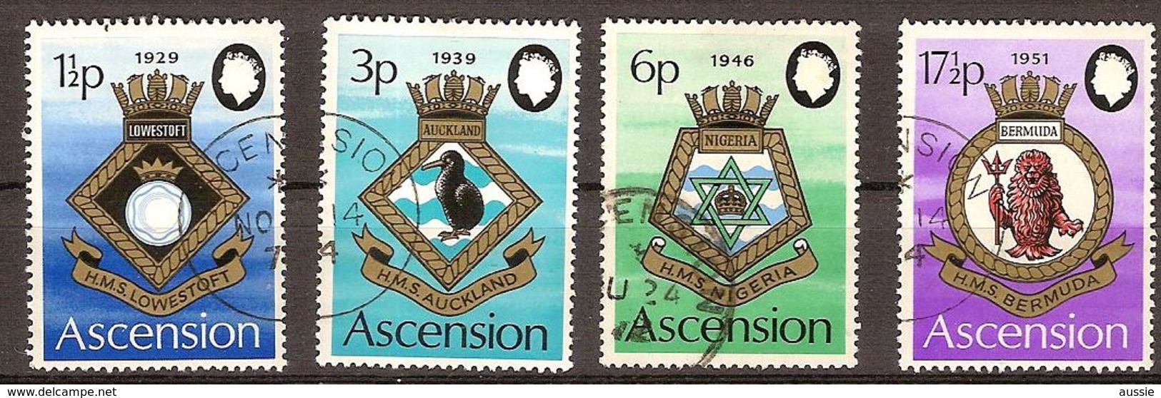 Ascension 1972 Yvertn° 157-160 (°) Used Oblitéré Cote 7,50 Euro Blasons De La Marine Royale - Ascension (Ile De L')