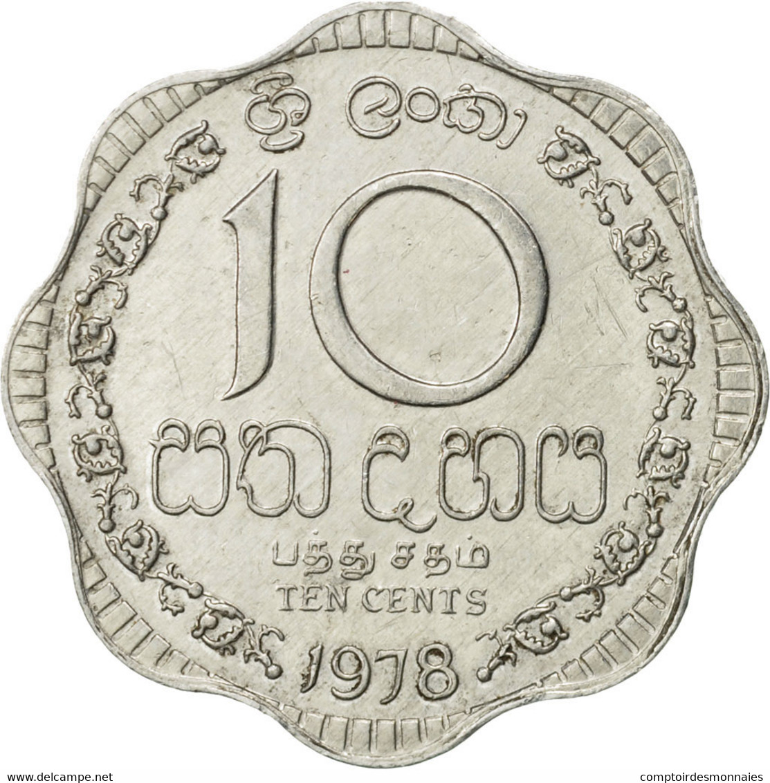 Monnaie, Sri Lanka, 10 Cents, 1978, SUP, Aluminium, KM:140a - Sri Lanka