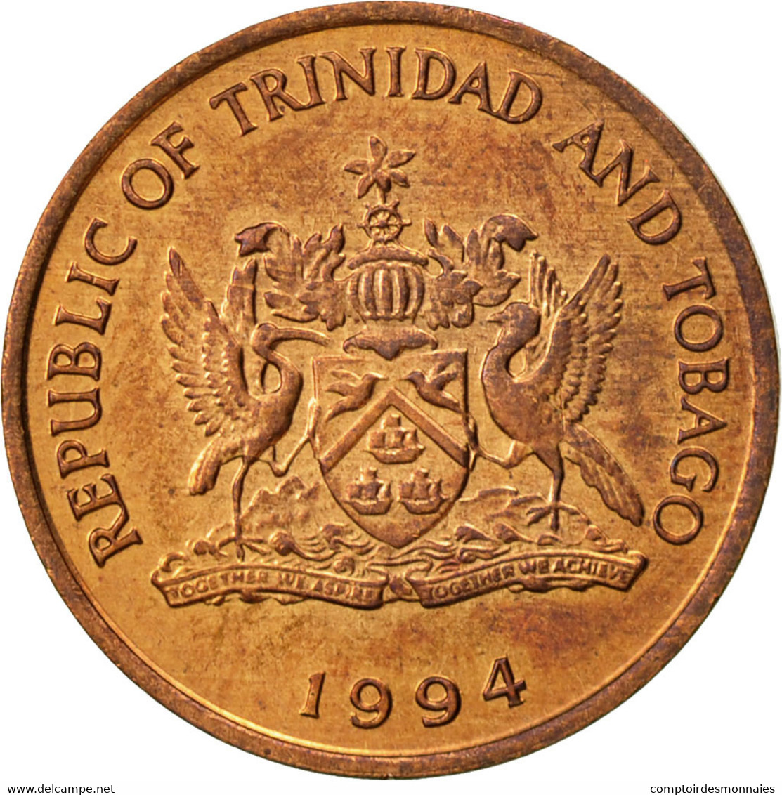 Monnaie, TRINIDAD & TOBAGO, Cent, 1994, Franklin Mint, SUP, Bronze, KM:29 - Trinidad & Tobago