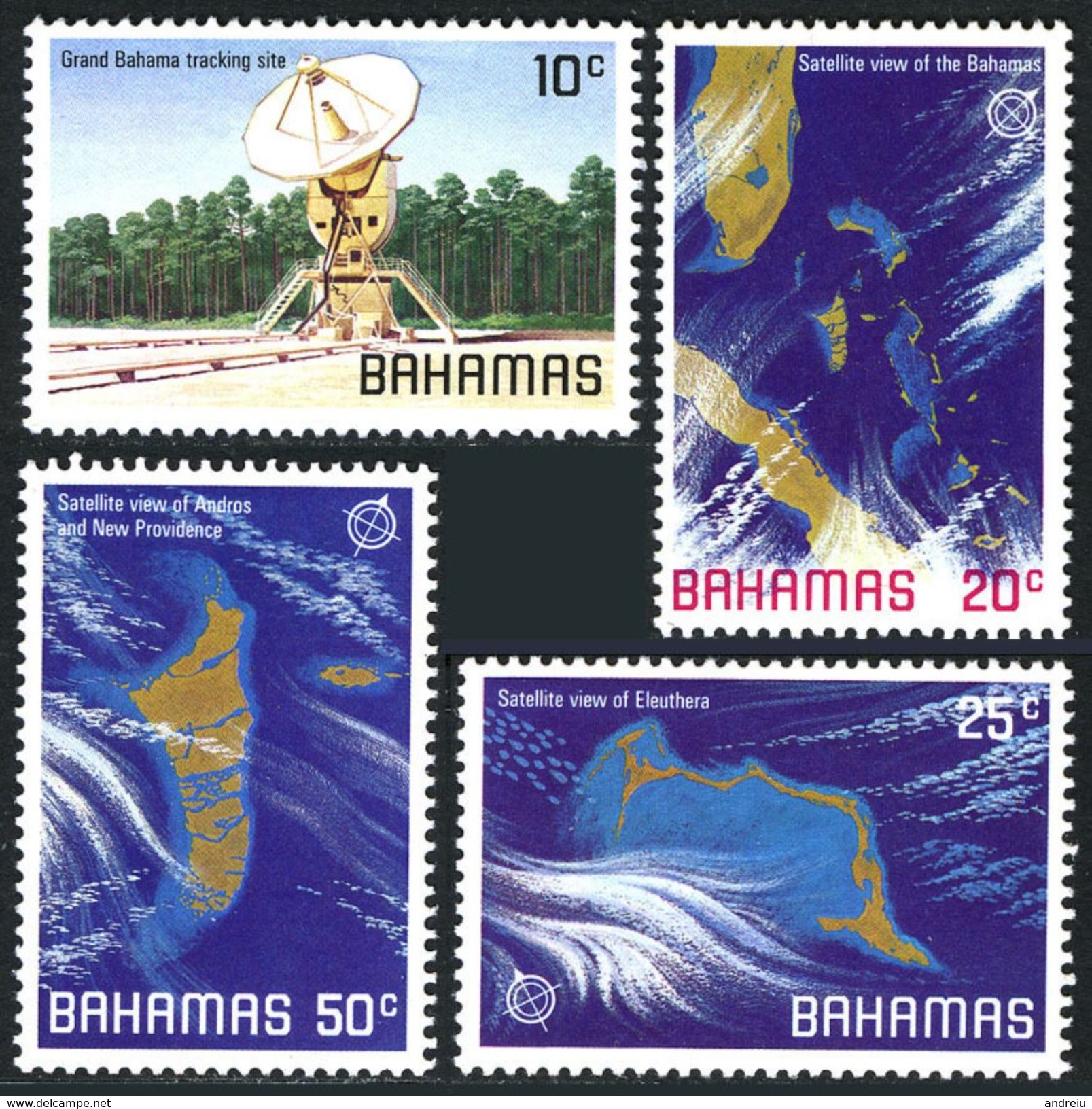 1981 Bahamas - Space Exploration 4v., Space Themes, Satellite Map Views Sc 486/89 Yvert 474/77 SG 5818/4 MNH - América Del Norte