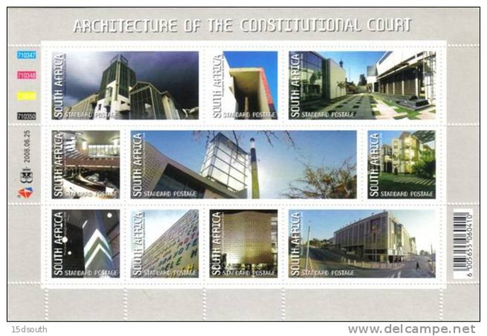 South Africa - 2008 Architecture Of The Constitutional Court Sheet (**) - Unused Stamps