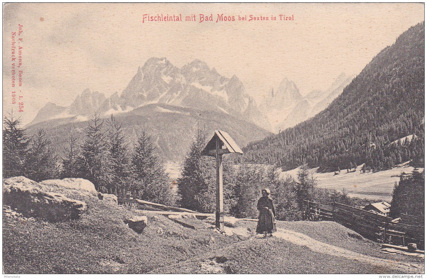 Fischleintal Mit Bad Moos Bei Sexten In Tirol (254) * Karte Von 1905 * 20. 7. 1913 - Altri & Non Classificati