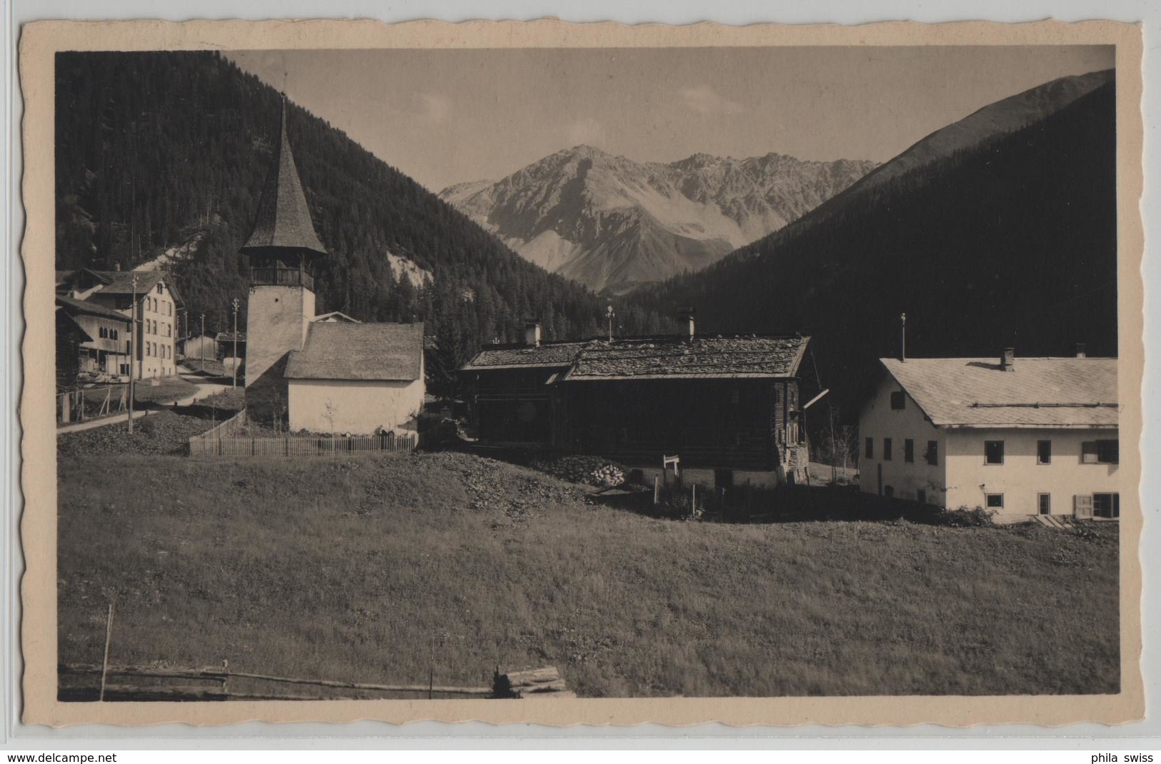 Monstein (1624 M) Dorfpartie Mit Blick Auf Gipshorn - Photo: E. Meerkämper No. 367 - Mon