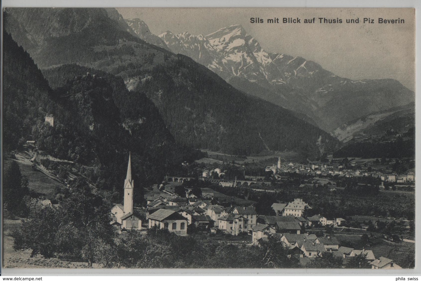 Sils Mit Blick Auf Thusis Und Piz Beverin - Photo: J. Guler - Bever