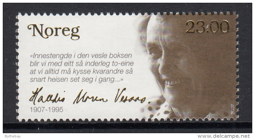 Norway 2007 Scott #1523 23k Haldis Moren Vesaas, Poet - Unused Stamps