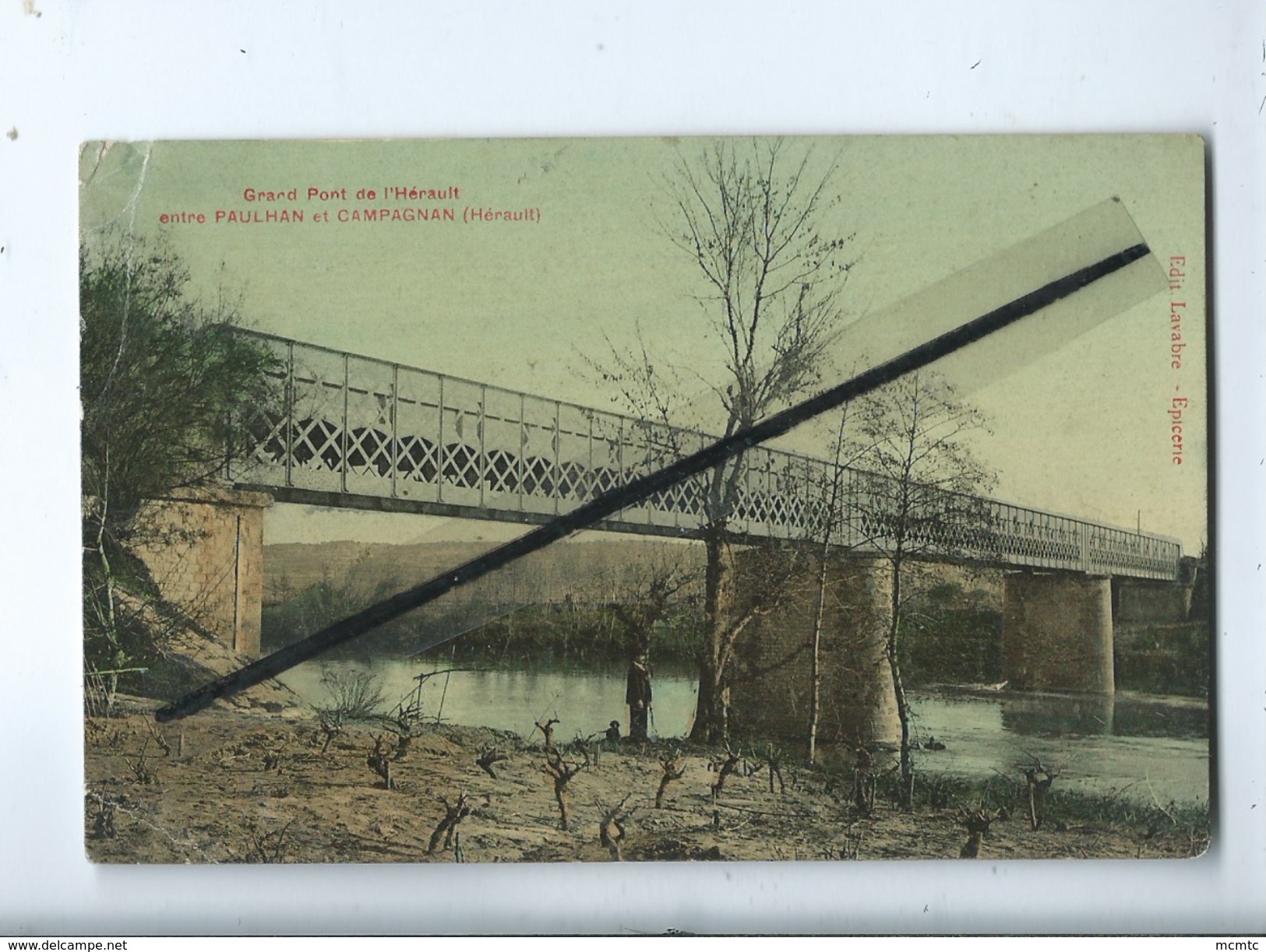 CPA Abîmée - Grand Pont De L'Hérault  , Entre Paulhan Et Campagnan - Autres & Non Classés