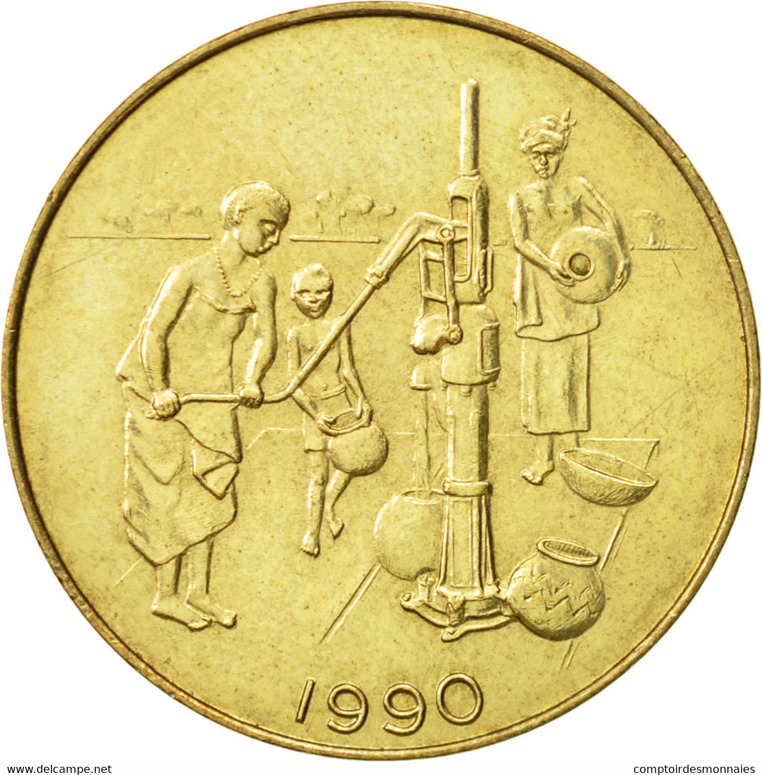 Monnaie, West African States, 10 Francs, 1990, Paris, SUP, Aluminum-Bronze - Costa De Marfil