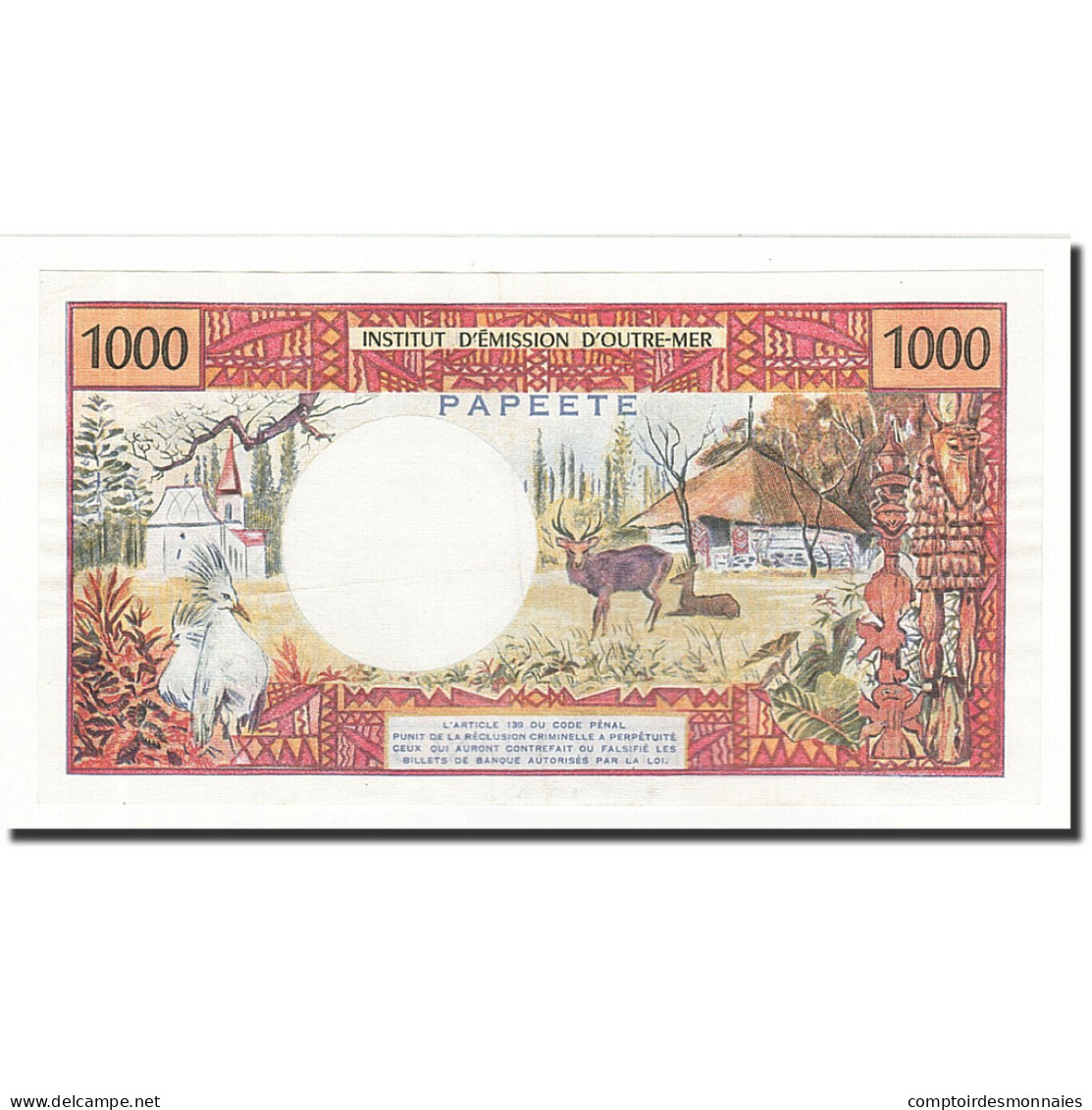 Billet, Tahiti, 1000 Francs, 1985, KM:27d, TTB+ - Papeete (Polinesia Francesa 1914-1985)