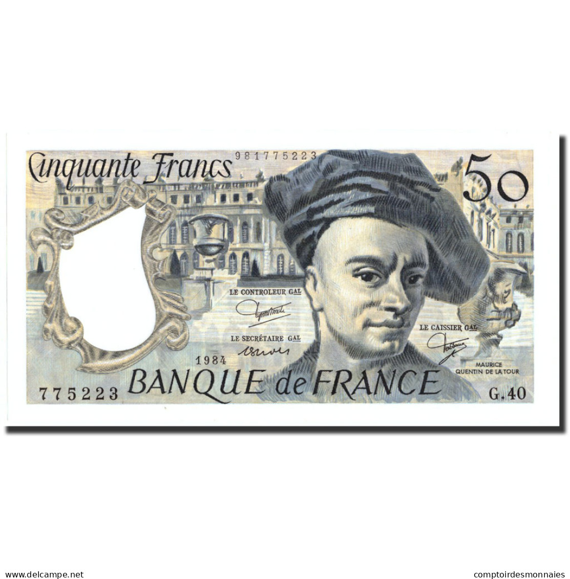 Billet, France, 50 Francs, 50 F 1976-1992 ''Quentin De La Tour'', 1984, 1984 - 50 F 1976-1992 ''Quentin De La Tour''