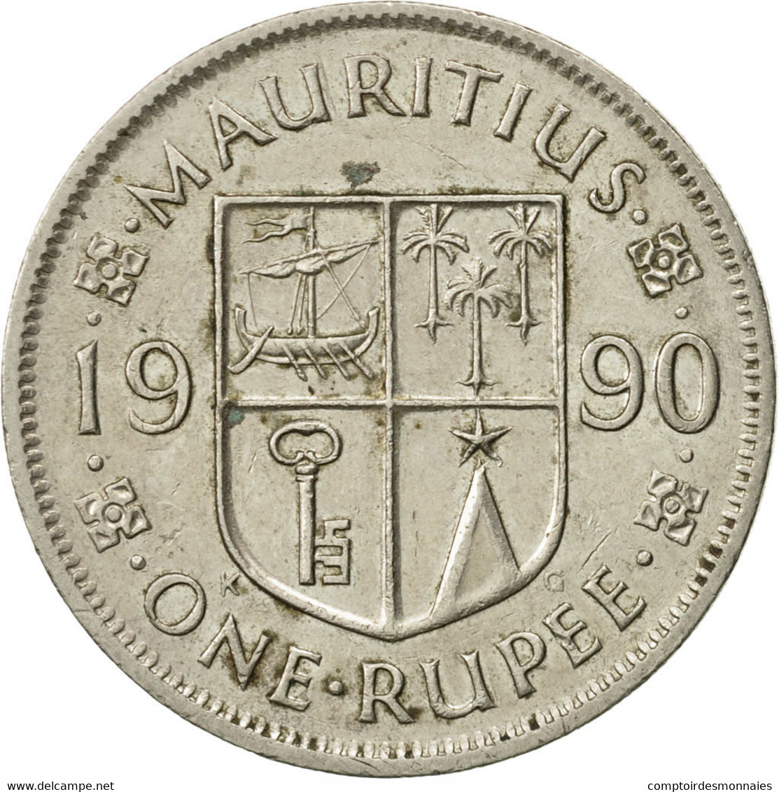 Monnaie, Mauritius, Rupee, 1990, TTB+, Copper-nickel, KM:55 - Mauritius