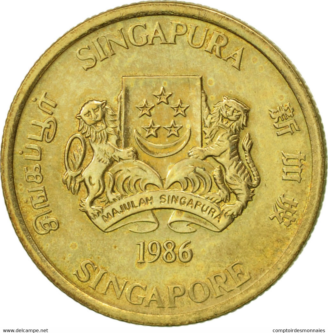 Monnaie, Singapour, 5 Cents, 1986, British Royal Mint, SUP, Aluminum-Bronze - Singapour