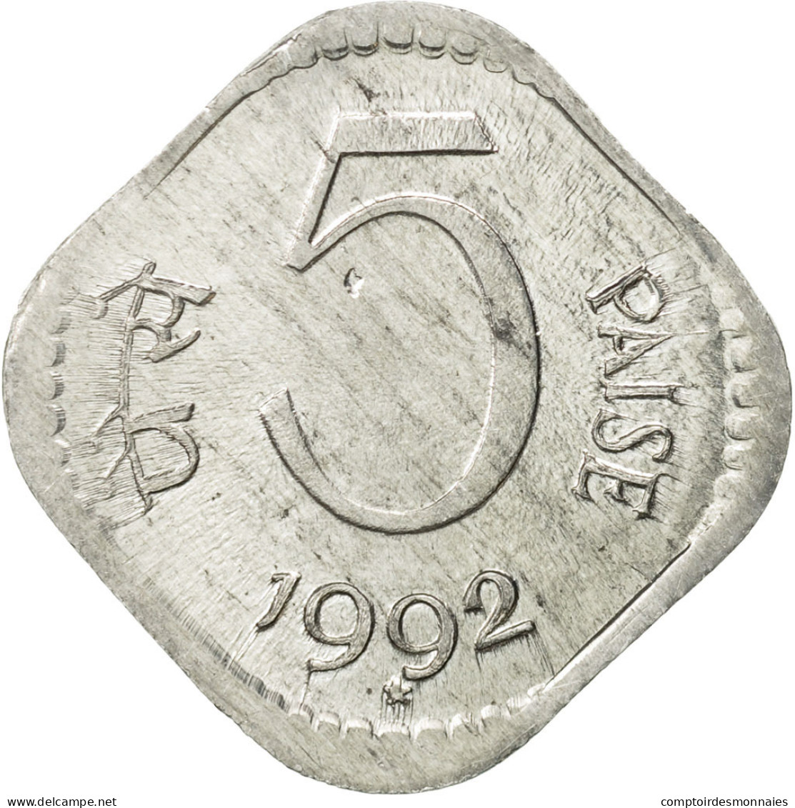 Monnaie, INDIA-REPUBLIC, 5 Paise, 1992, TTB+, Aluminium, KM:23a - Inde