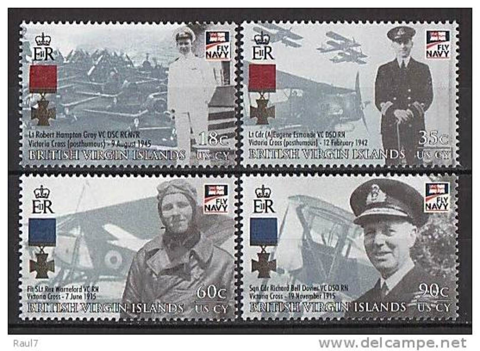 British Virgin Islands 2009 - Médailles, Vieux Avions, Cent Navigation Maritime - 4v Neufs // Mnh - British Virgin Islands