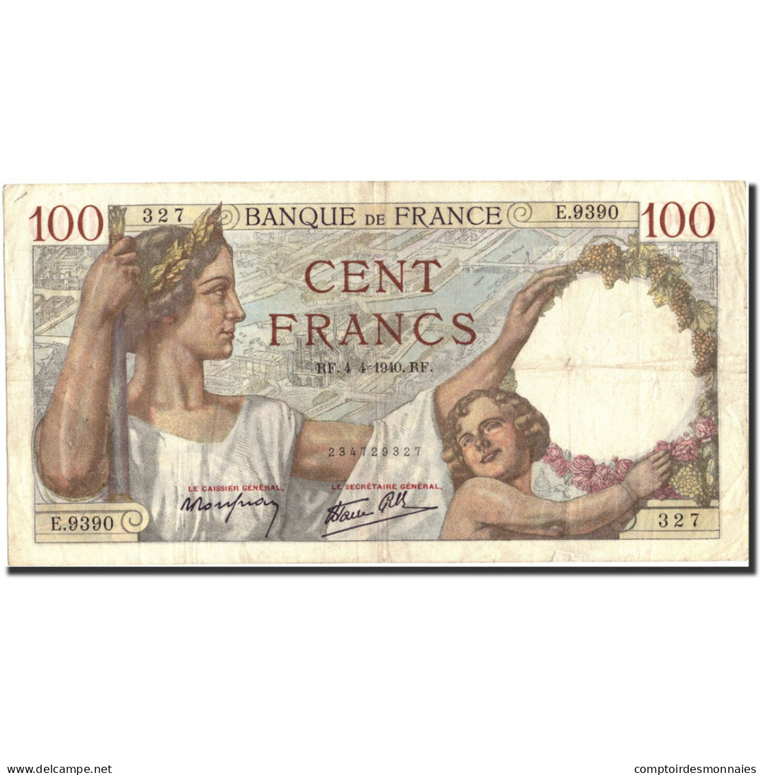 Billet, France, 100 Francs, 1940, 1940-04-04, TTB, Fayette:26.26, KM:94 - 100 F 1939-1942 ''Sully''