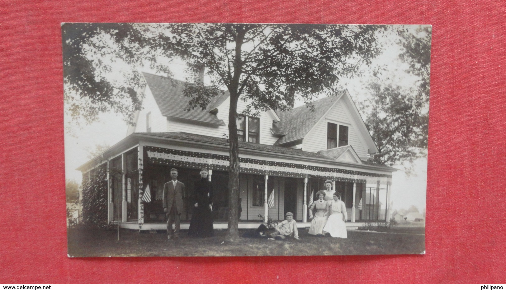 RPPC   Porch Party  With Names On Back   To ID Location   Ref 2642 - To Identify