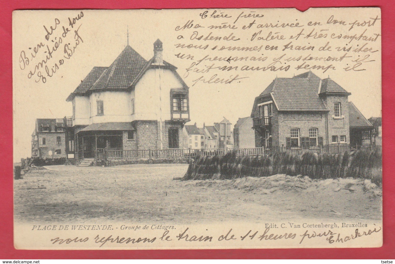 Westende - Groupe De Cottages - 1904 ( Voir Verso ) - Westende