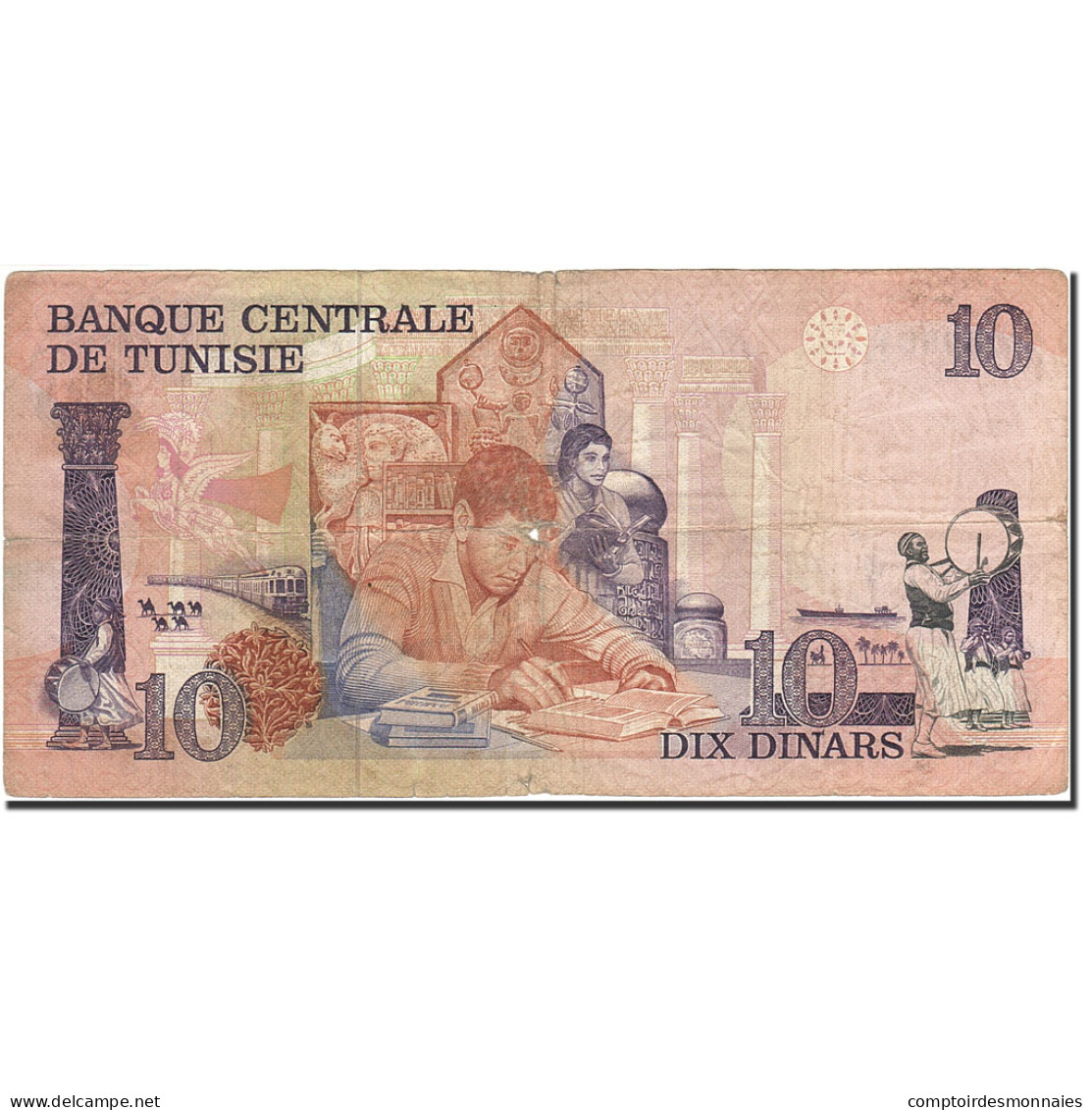 Billet, Tunisie, 10 Dinars, 1973, 1973-10-15, KM:72, TB - Tunisia