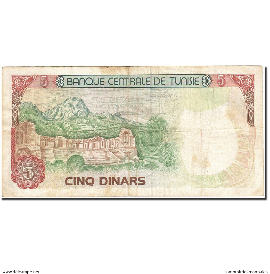 Billet, Tunisie, 5 Dinars, 1980, 1980-10-15, KM:75, TB - Tusesië